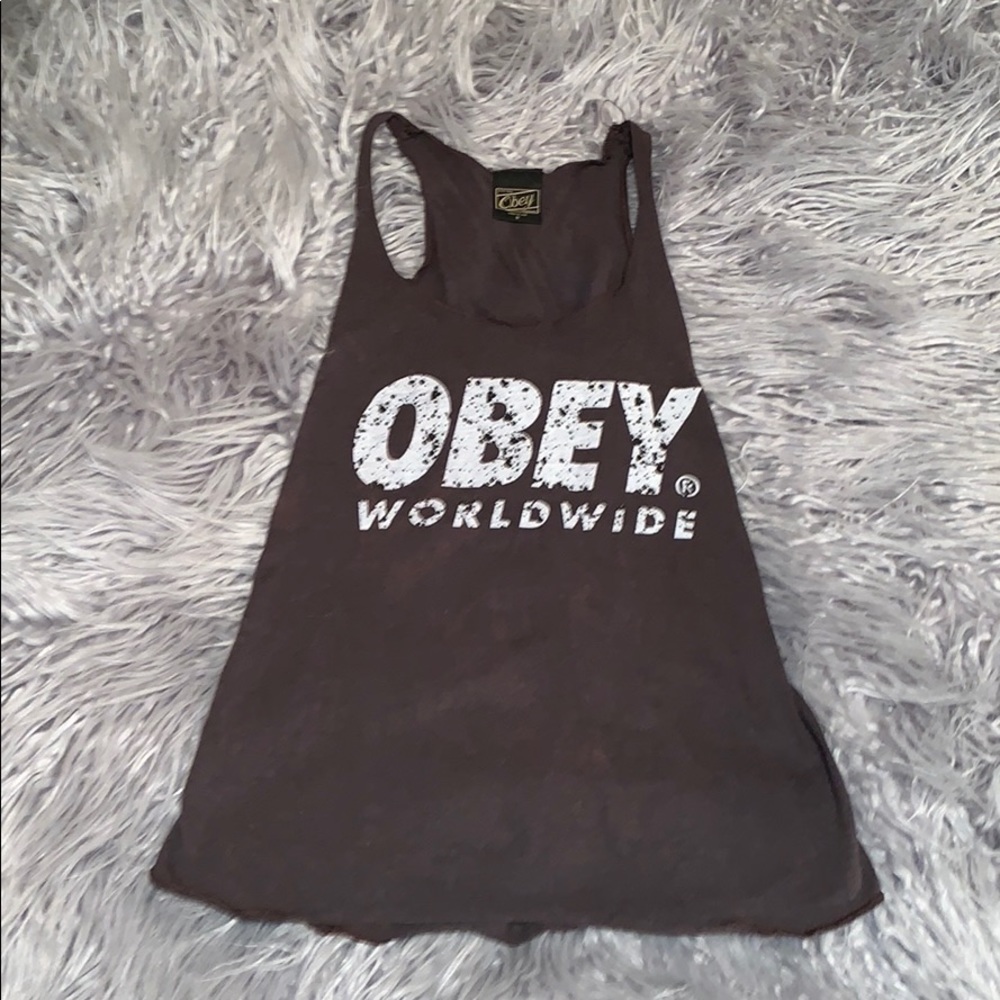 Obey washed out tank top
